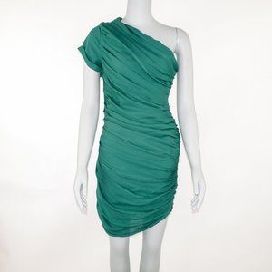 Halston Heritage One Shoulder Silky Dress